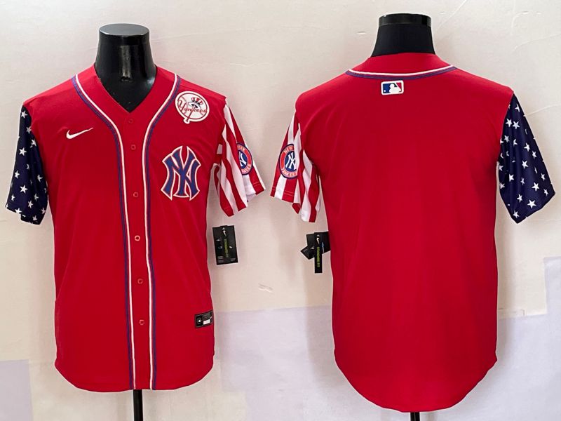 Men New York Yankees Blank Red a generation of national flags Jointly Name 2025 Nike MLB Jersey style 5